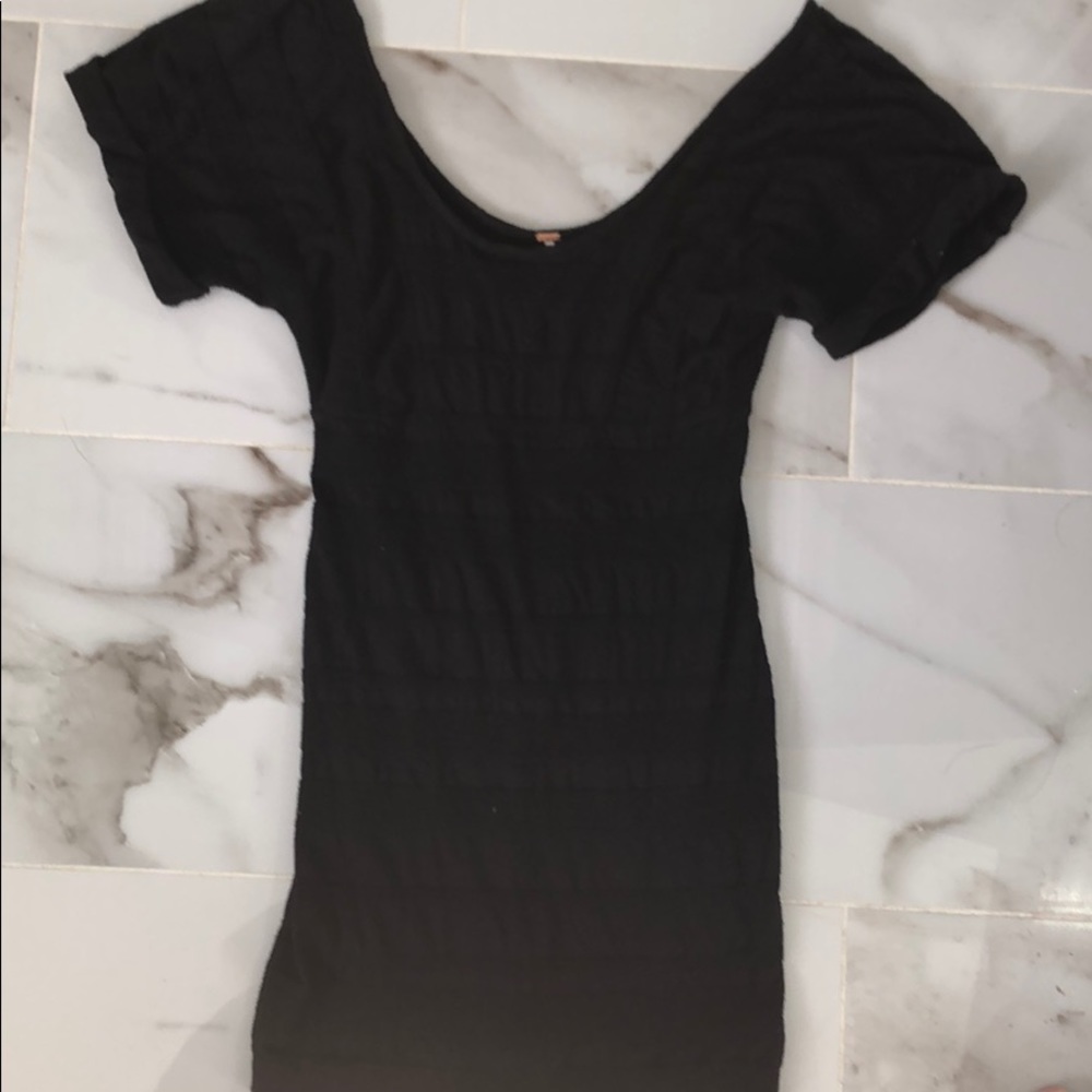 Black low scoop neck mini